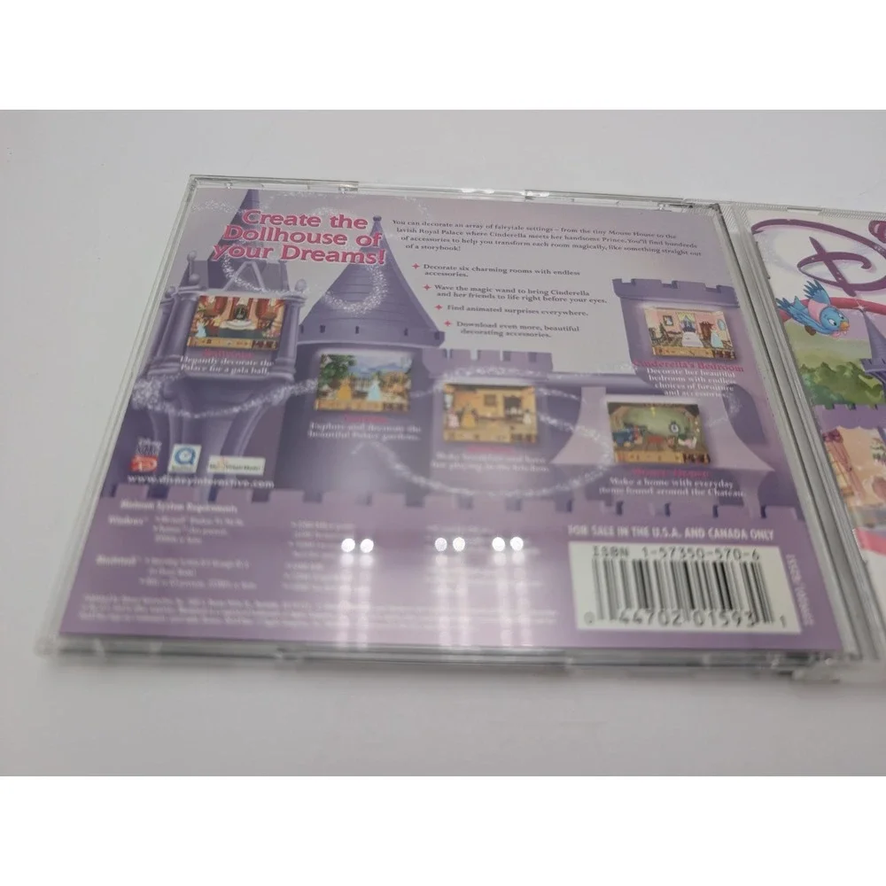 Disney Cinderellas Dollhouse (PC-CD) Create Dreamhouse Dollhouse Video Game 2001